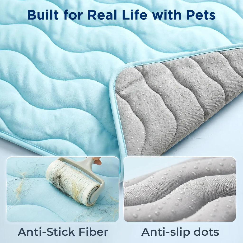Premium Dog Cooling Mat for Large Dogs - 30"x20" Self-Cooling Pet Pad, Durable & Portable for Indoor/Outdoor Use, Thickened Cool Fiber, QMAX>0.5, Summer Essential, Blue