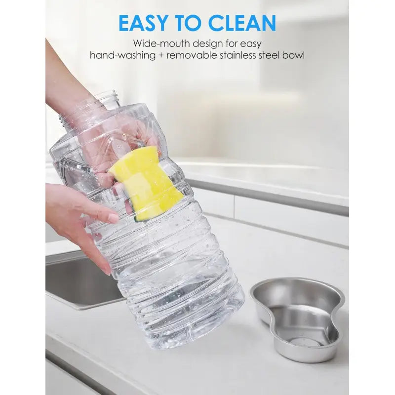 2.5 Gallon Automatic Dog Water Dispenser - Easy Clean Wide Mouth, Removable Stainless Steel Bowl, Ideal for Multi-Pet Homes