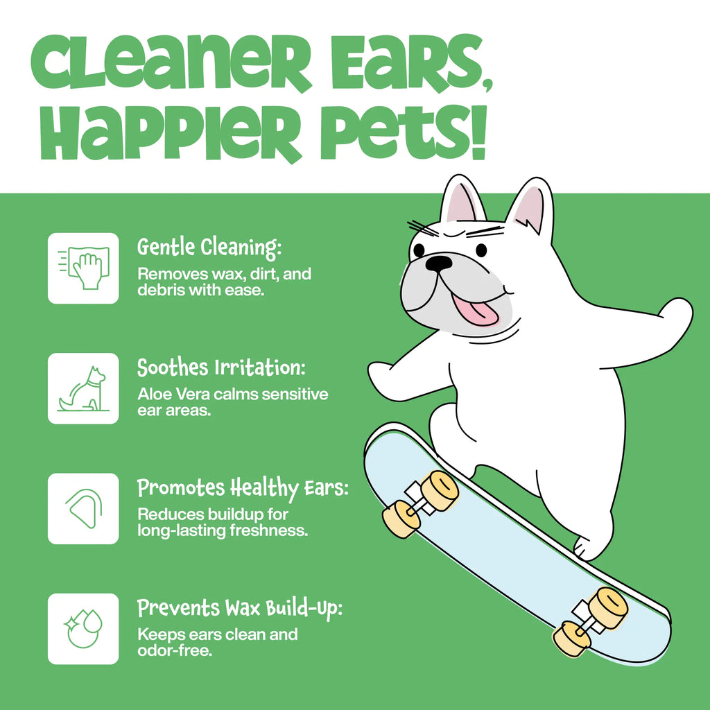 Revitalize Your Pet's Ears with Roofus the Dog Ear Wipes - Eucalyptus Aloe | 100 Count for Ultimate Comfort
