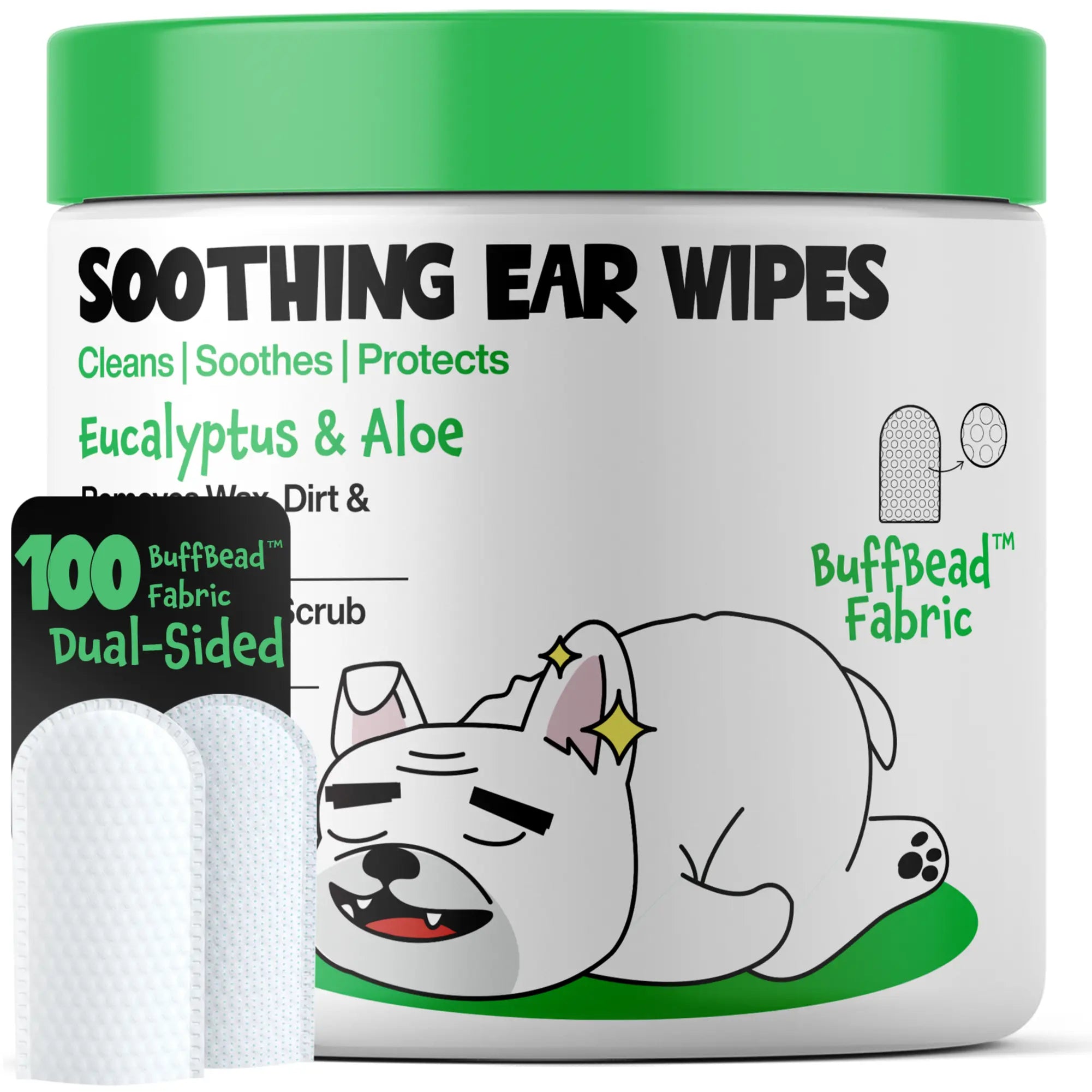 Revitalize Your Pet's Ears with Roofus the Dog Ear Wipes - Eucalyptus Aloe | 100 Count for Ultimate Comfort