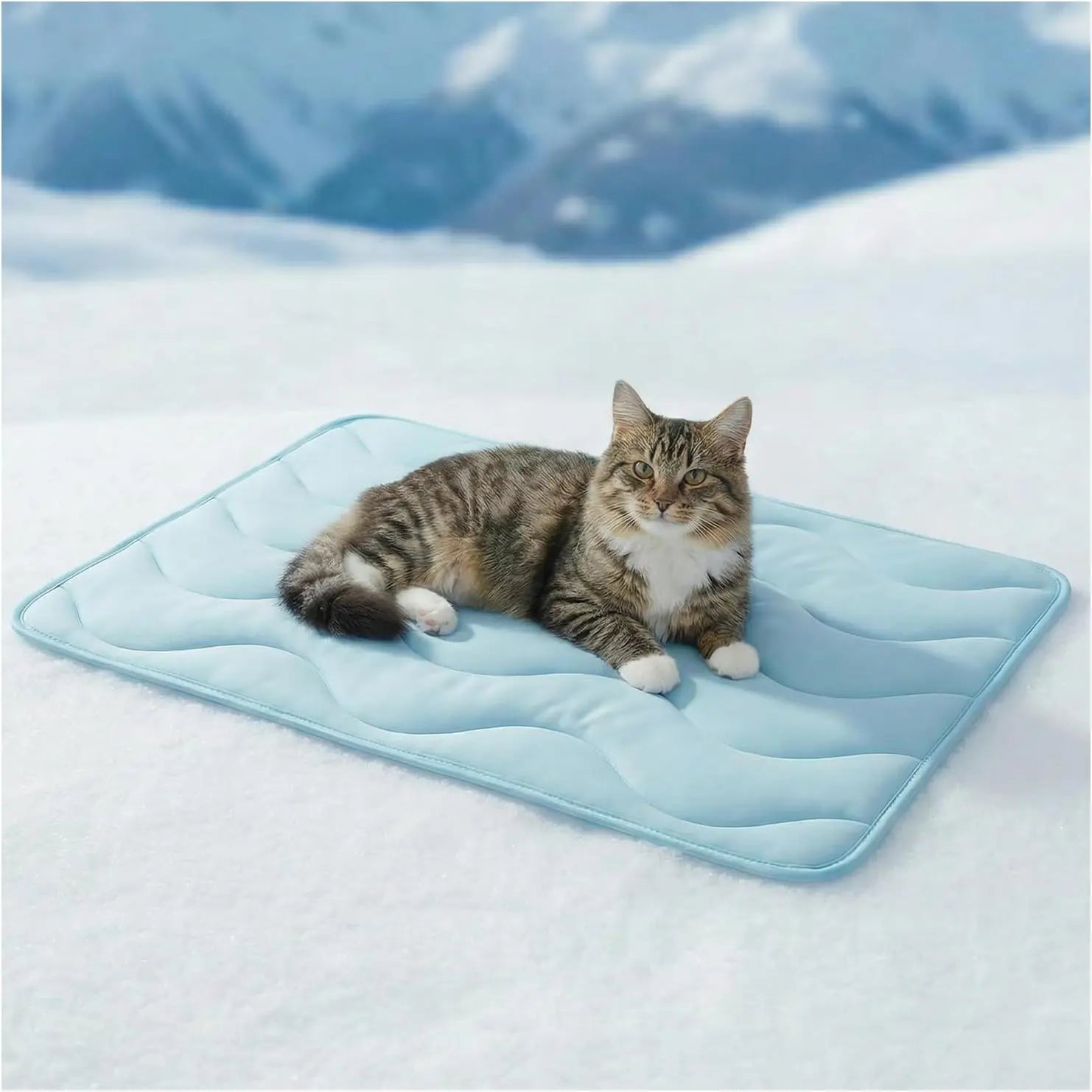 Premium Dog Cooling Mat for Large Dogs - 30"x20" Self-Cooling Pet Pad, Durable & Portable for Indoor/Outdoor Use, Thickened Cool Fiber, QMAX>0.5, Summer Essential, Blue