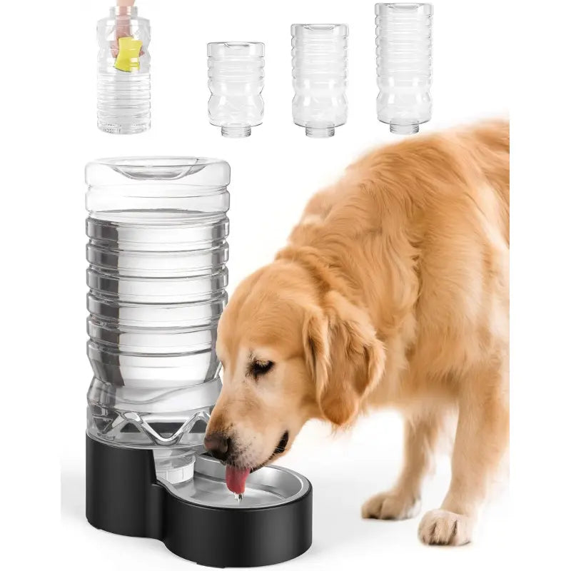 2.5 Gallon Automatic Dog Water Dispenser - Easy Clean Wide Mouth, Removable Stainless Steel Bowl, Ideal for Multi-Pet Homes
