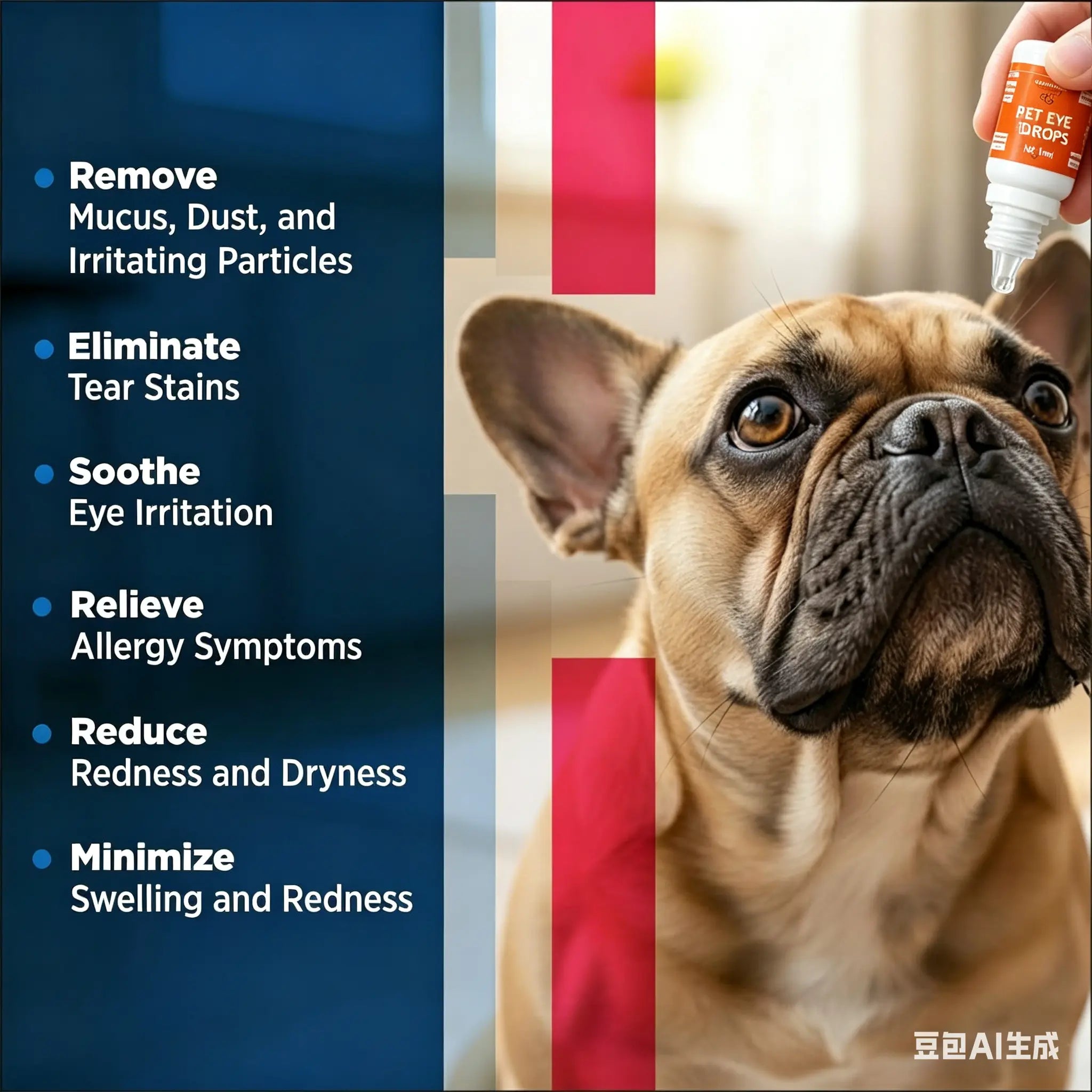 Urbanpluse Pet Eye Drops for Dogs & Cats 10ML Natural Formula Tear Stain Cleaner Soothes Itchy Dry Pink Eyes Safe for Cats and Dogs