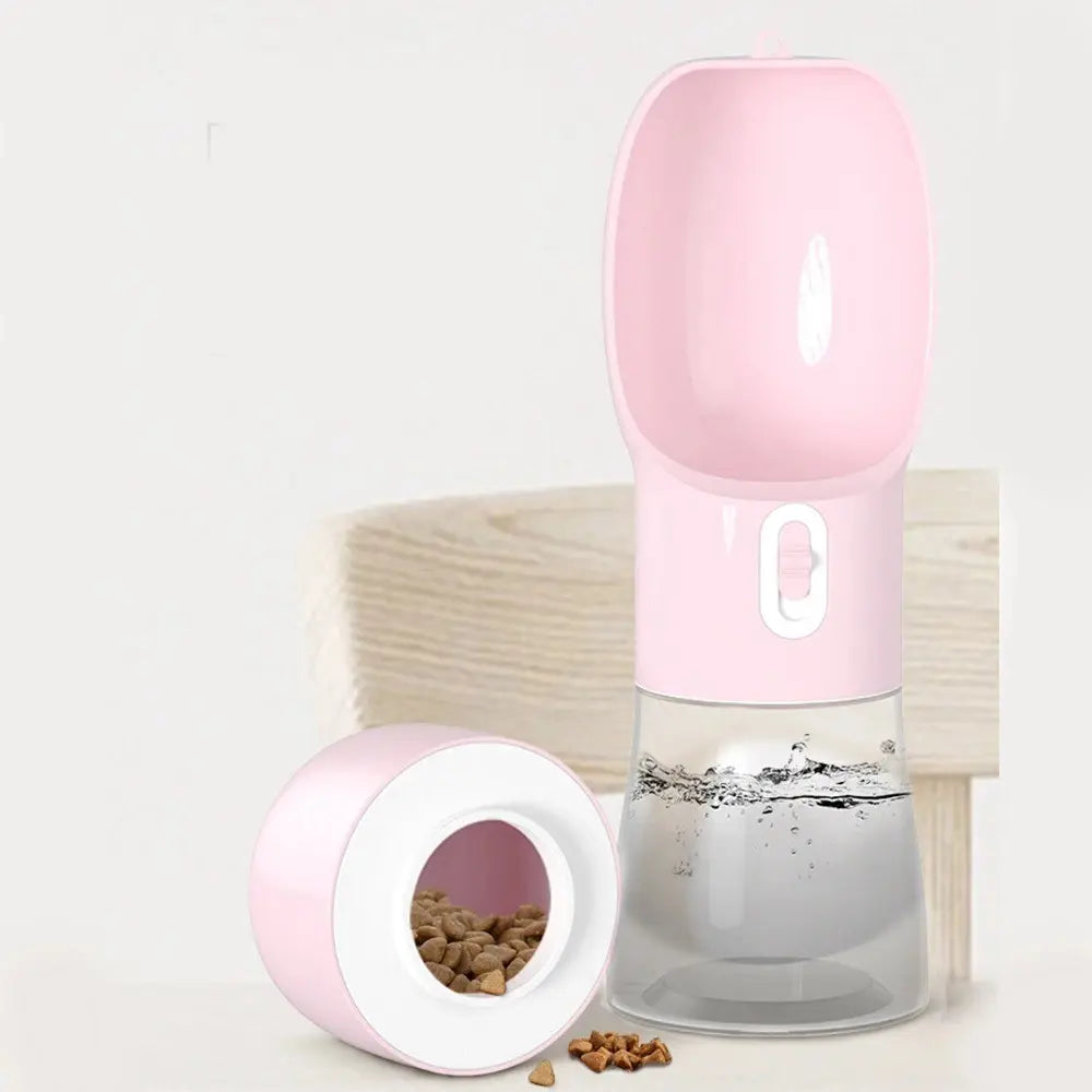 Ultimate Portable Pet Travel Water & Food Bowl - 258ML Water + 200ML Feeder, Leak-Proof and Effortlessly Clean for Outdoor Adventures