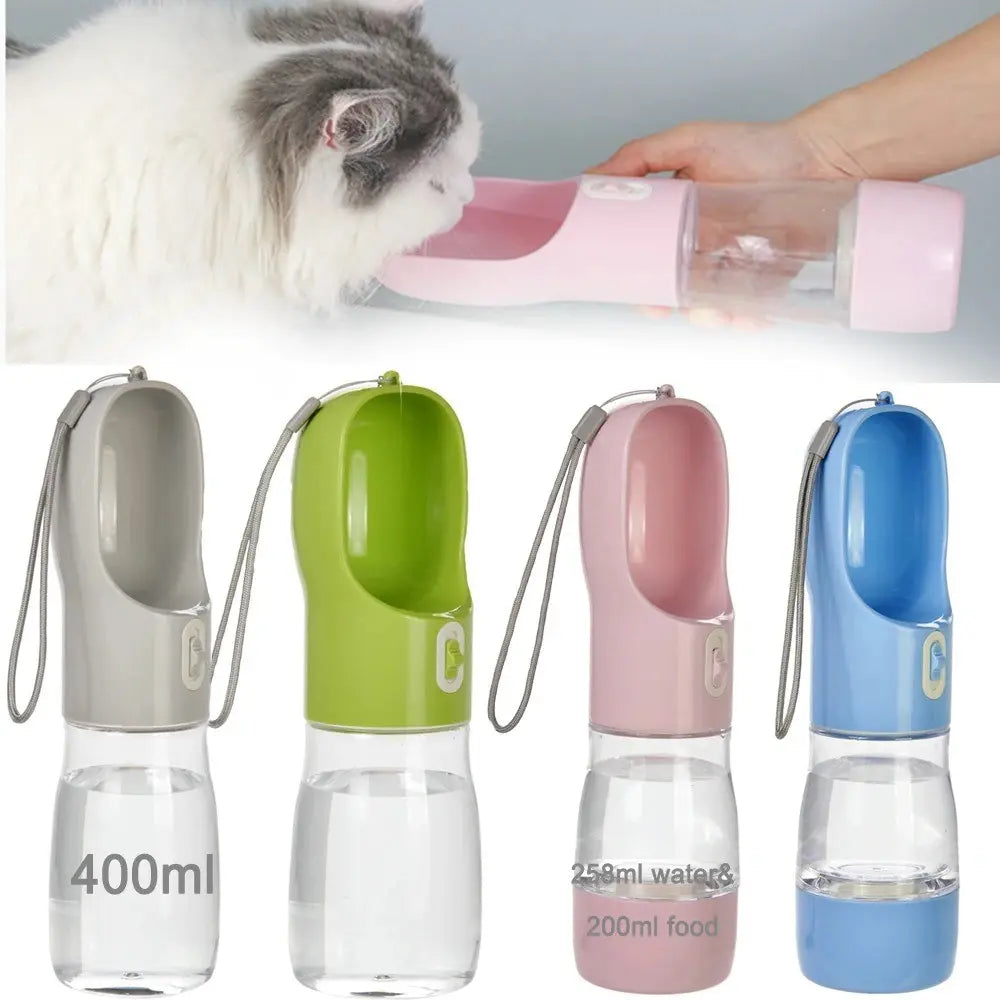 Ultimate Portable Pet Travel Water & Food Bowl - 258ML Water + 200ML Feeder, Leak-Proof and Effortlessly Clean for Outdoor Adventures