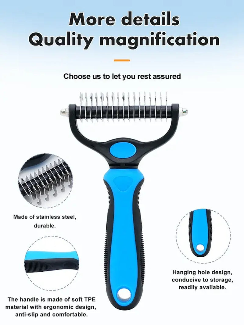 Ultimate Pet Grooming Brush for Dogs & Cats – Double-Sided Shedding Tool for Effortless Grooming and Clean Homes