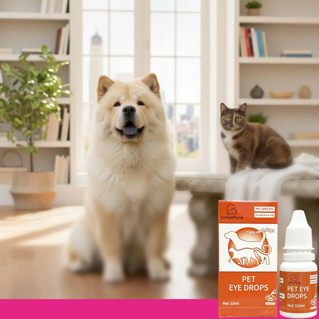 Urbanpluse Pet Eye Drops for Dogs & Cats 10ML Natural Formula Tear Stain Cleaner Soothes Itchy Dry Pink Eyes Safe for Cats and Dogs