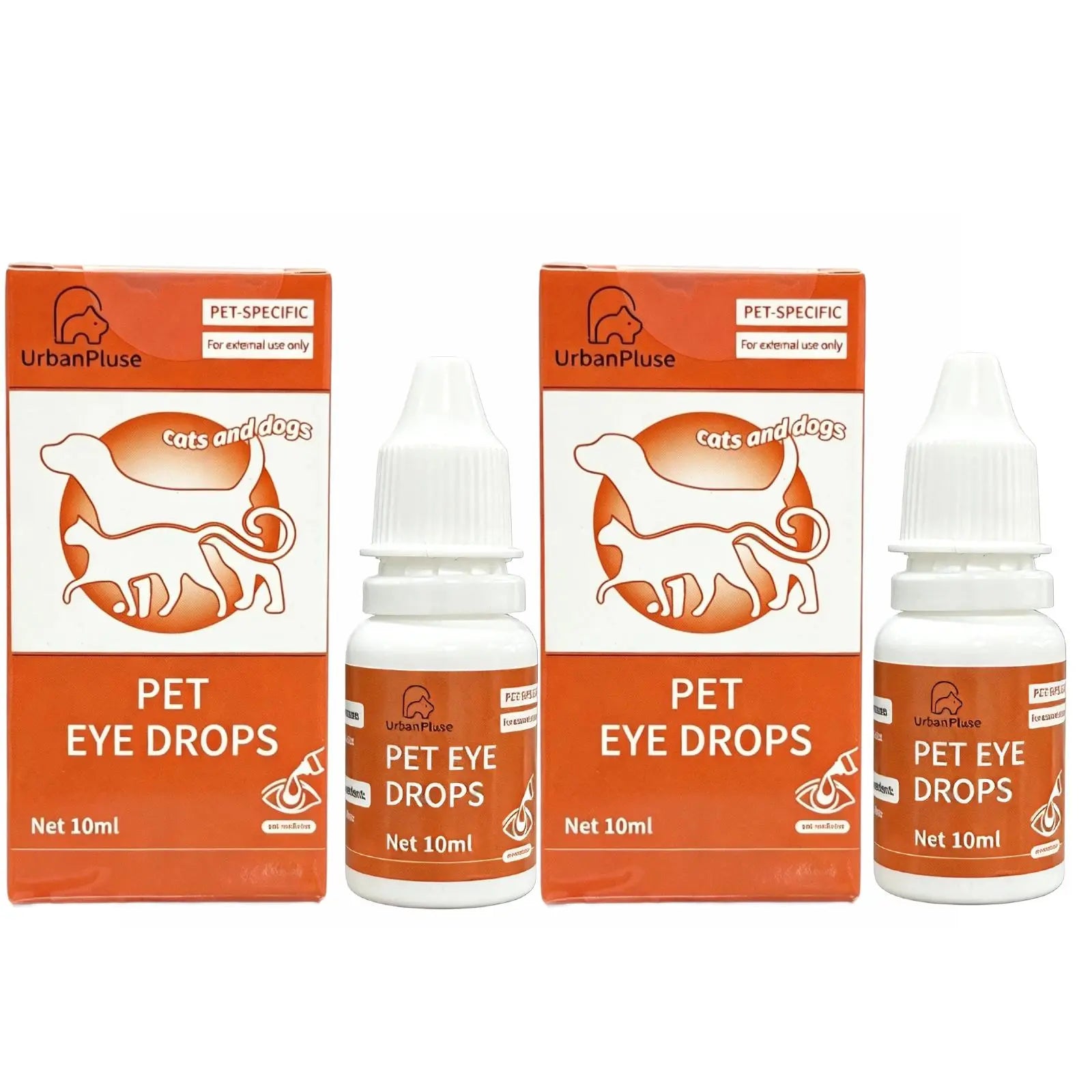 Urbanpluse Pet Eye Drops for Dogs & Cats 10ML Natural Formula Tear Stain Cleaner Soothes Itchy Dry Pink Eyes Safe for Cats and Dogs